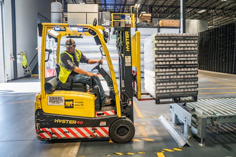 fleet trucks lined up for scheduled maintenance